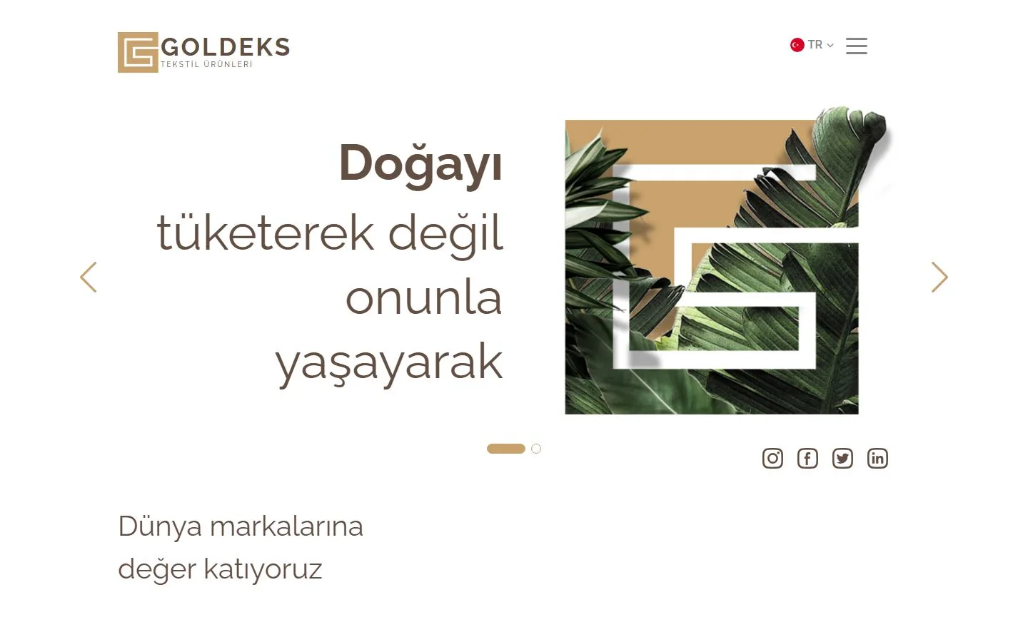 Goldeks Tekstil kurumsal web sitesi