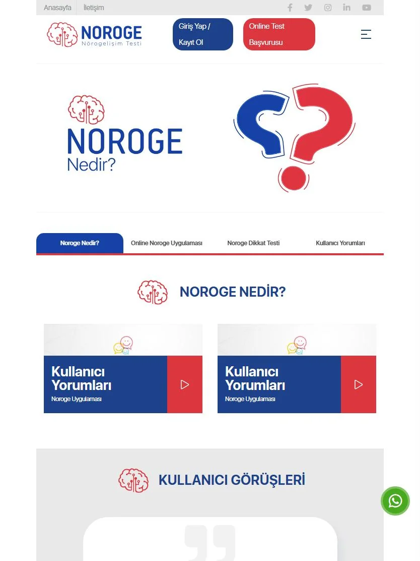 Nöroge online nörogelişim testi platformu